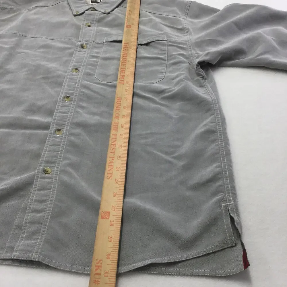 The North Face Shirt Mens 2XL Gray Check Twill Long Sleeve Button Down Casual